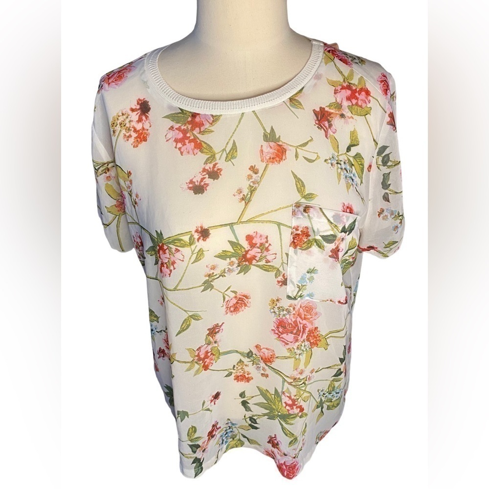 Joe Fresh Floral Sheer Top